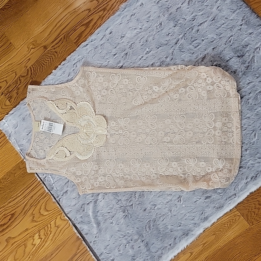 Day Trip Cream Lace Tank Top, Women's Large, New With Tags!